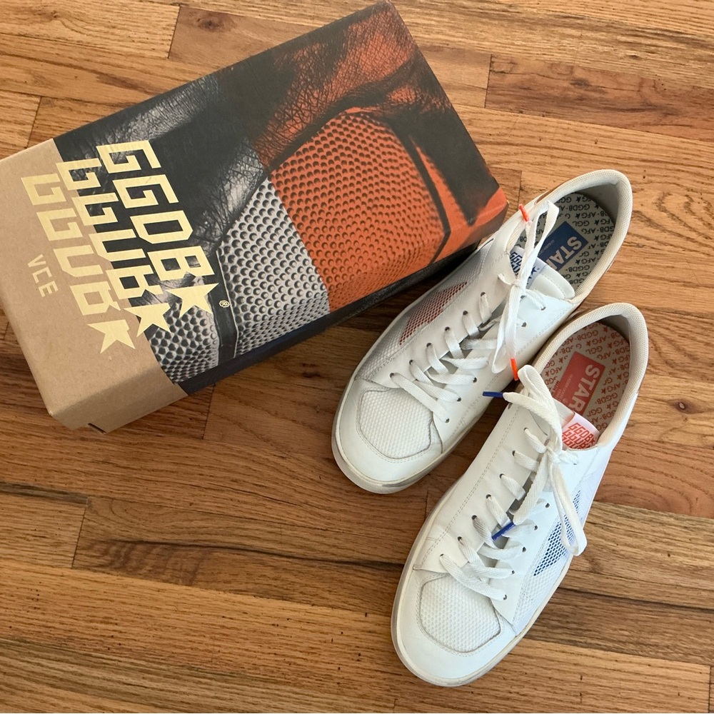 Golden Goose orange and blue StarDan sneakers - Picture 3 of 7